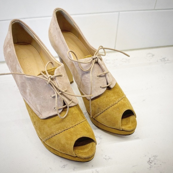 J. Crew Oxford Platform Booties / Heels - Fabulous Suede! - Picture 9 of 12